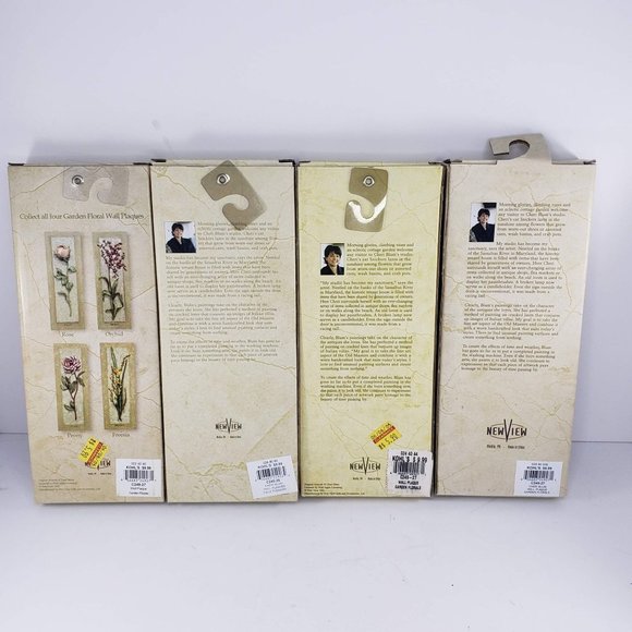 New View Cheri Blum Wall Plaque Decor Flowers Garden Field Set of 4 - Picture 4 of 9